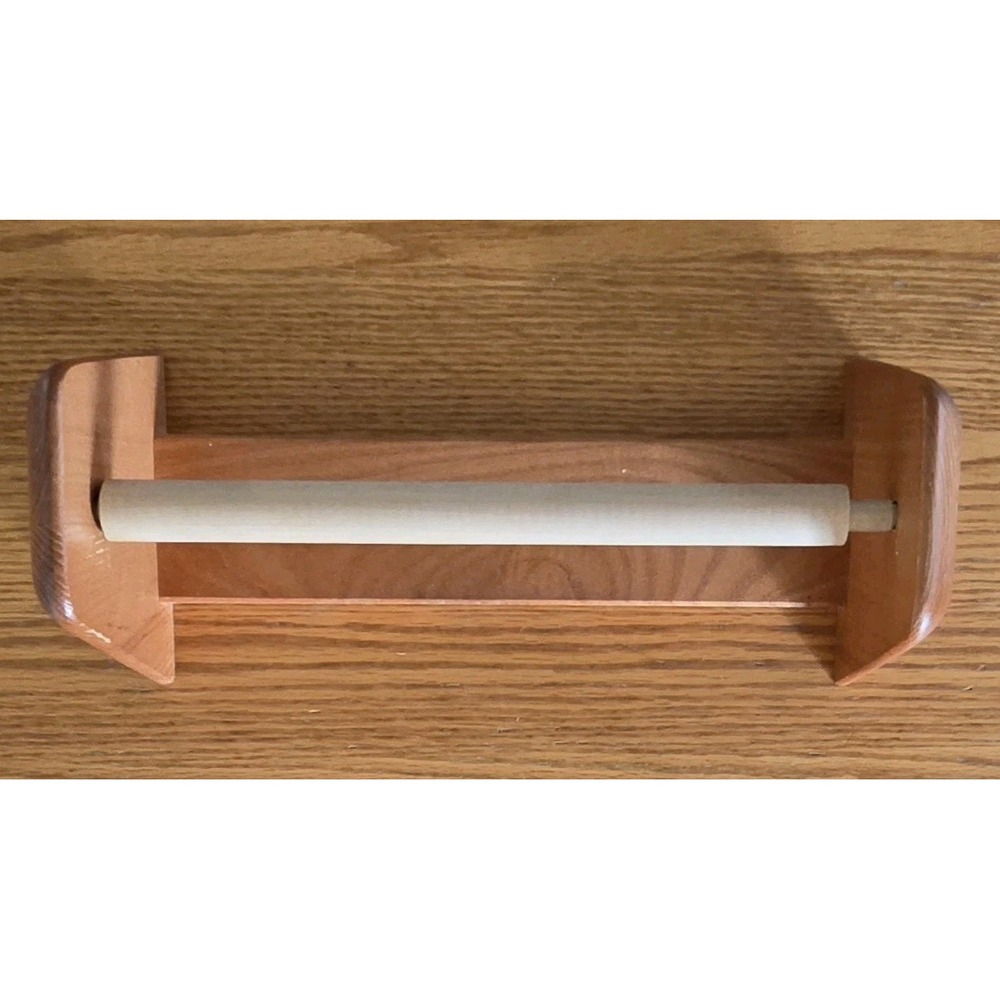 Chunky Wood Paper Towel Holder Handmade Wall Mount 13.5" L Farmhouse